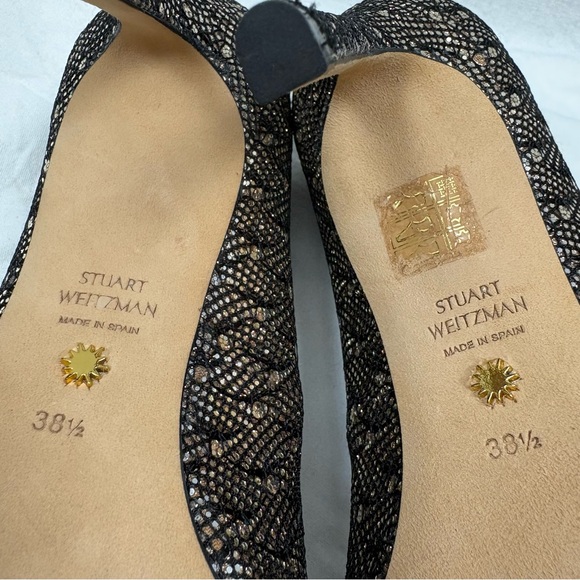 Stuart Weitzman Anny 70 gold metallic pointy toe pump 38.5 - Picture 12 of 13